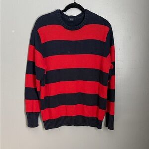 Brandy Melville Bold Red and Black Striped Crewneck Sweater